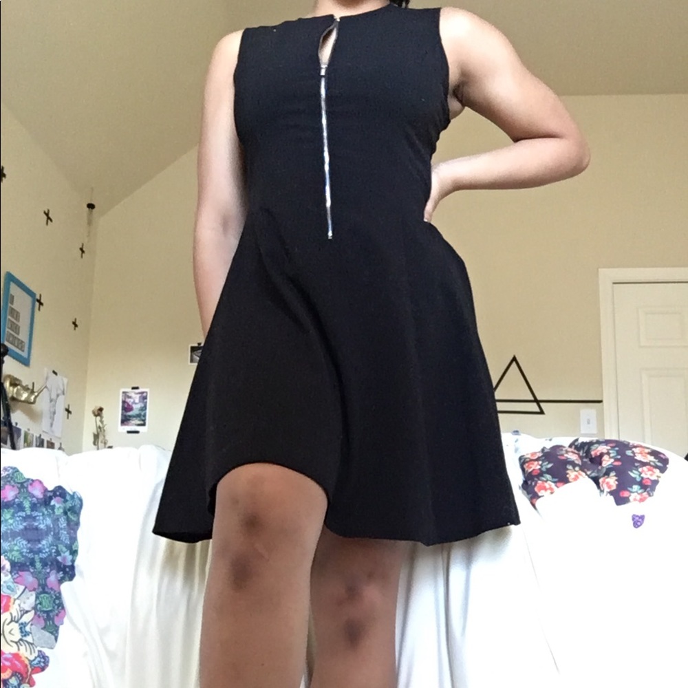 Calvin Klein black zipper front dress